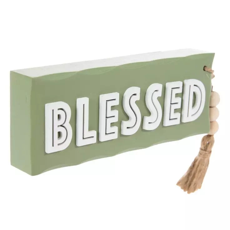 SAGE GREEN BLESSED WOOD BLOCK