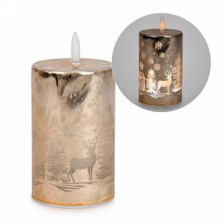 GOLD LED CANDLE W/ DESIGN