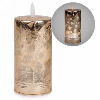 GOLD LED CANDLE W/ DESIGN