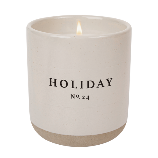 HOLIDAY STONEWARE JAR CANDLE