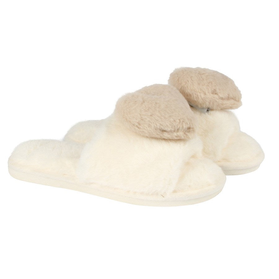 HEART PLUSH SLIPPERS