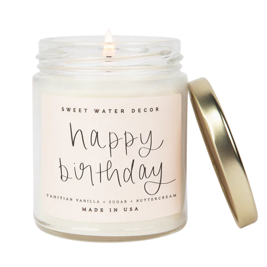 HAPPY BIRTHDAY CLEAR JAR SOY CANDLE