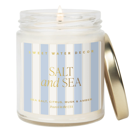 SALT AND SEA GLASS JAR CANDLE