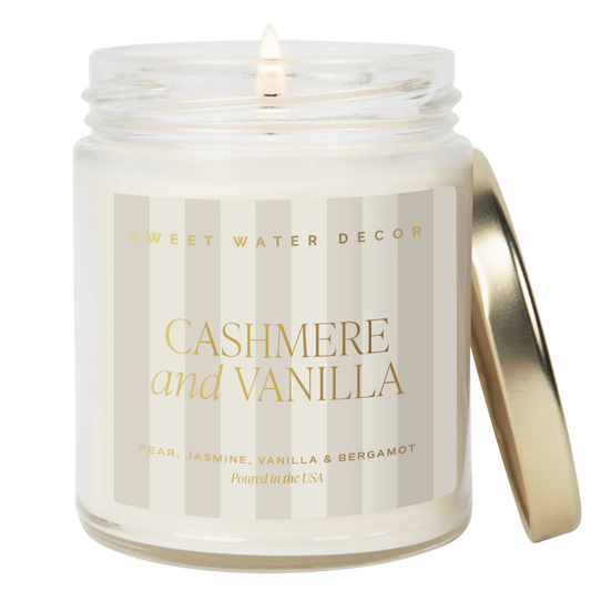 CASHMERE AND VANILLA CLEAR JAR CANDLE