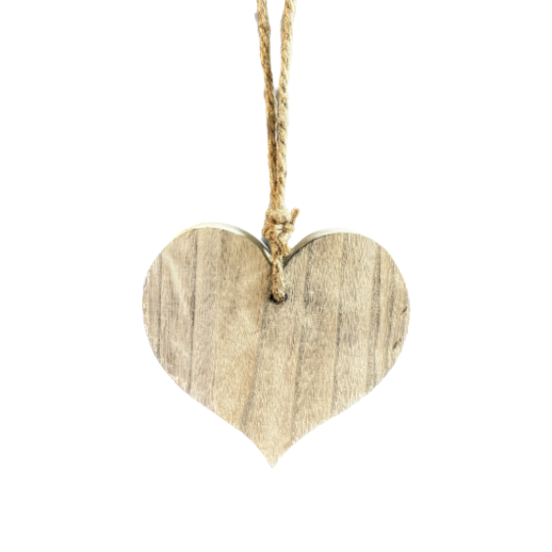 WOODEN HEART W/ STRING