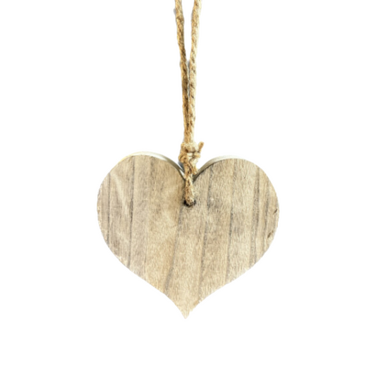 WOODEN HEART W/ STRING