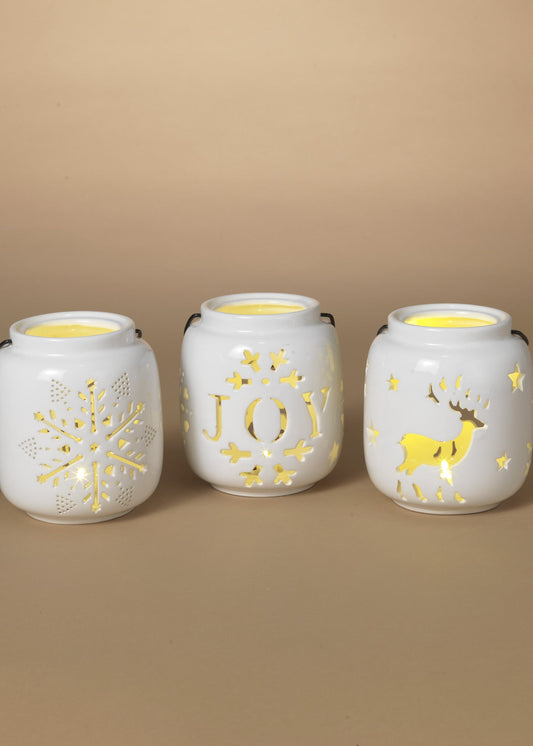 WHITE DOLOMITE LANTERN