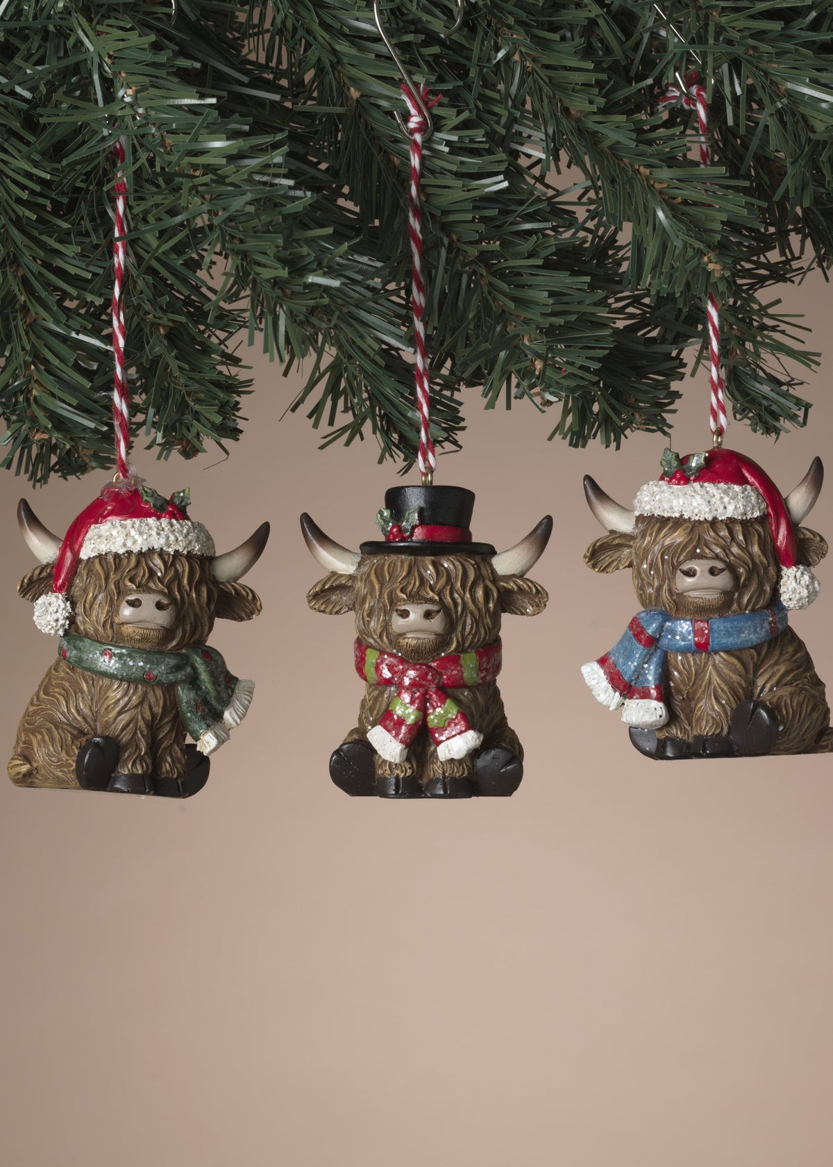 SMALL RESIN HOLIDAY COW