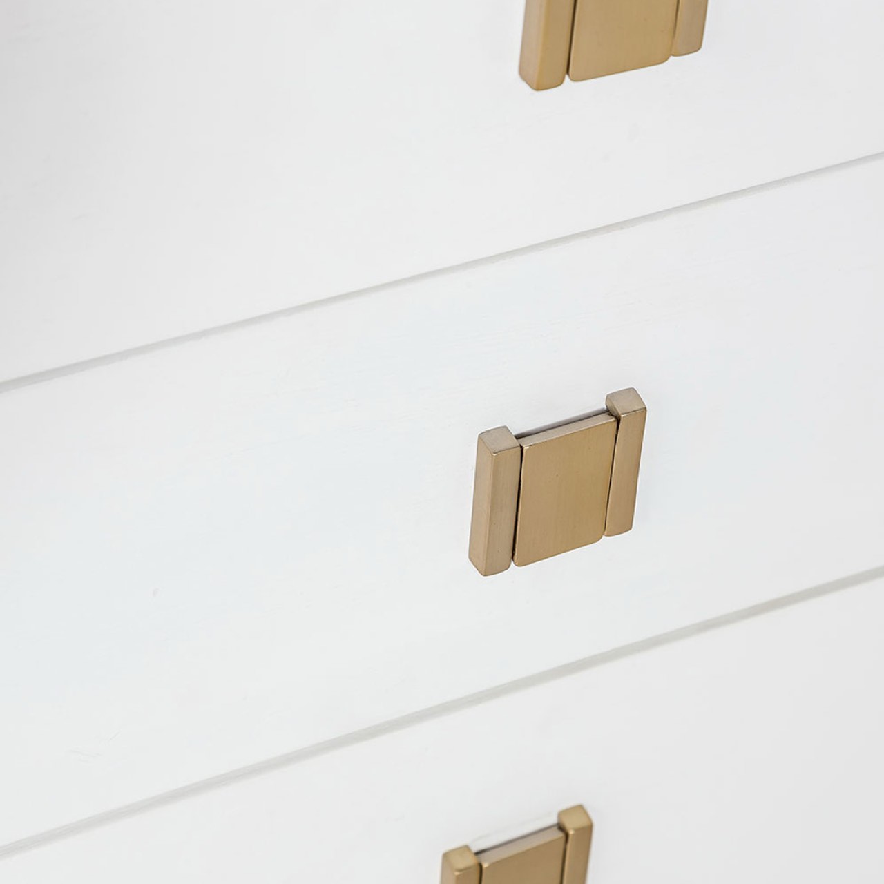 WHITE & GOLD 3-DRAWER ACCENT TABLE