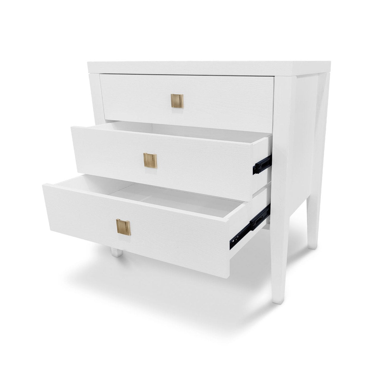 WHITE & GOLD 3-DRAWER ACCENT TABLE