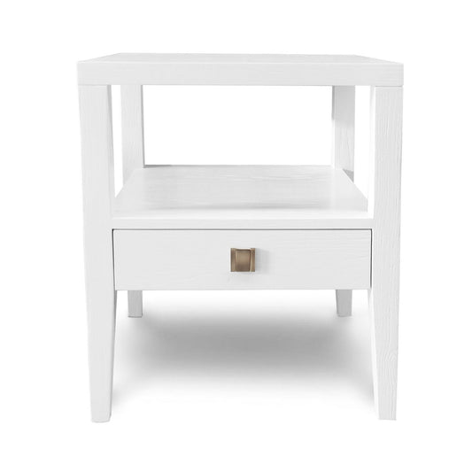 WHITE & GOLD 1-DRAWER ACCENT TABLE
