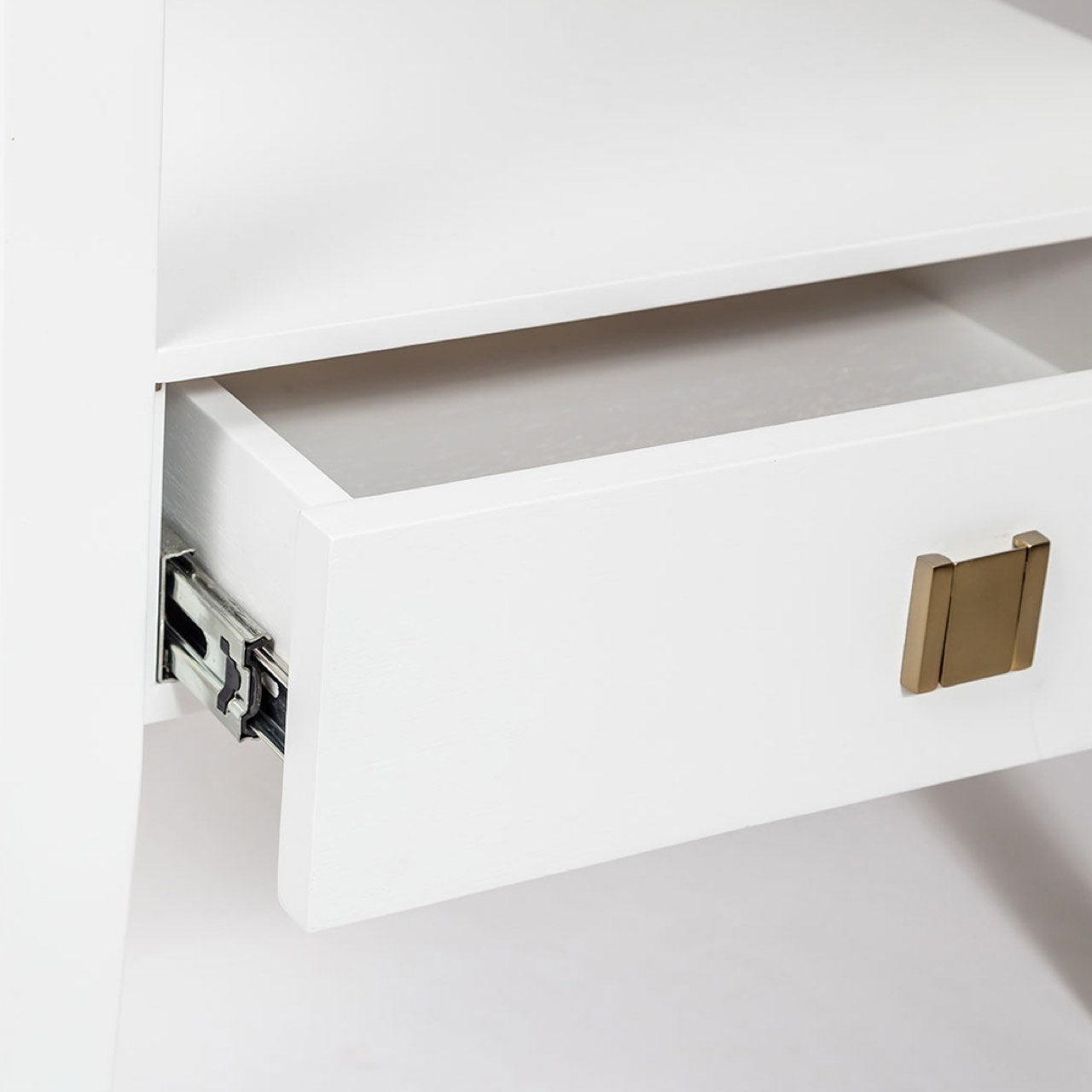 WHITE & GOLD 1-DRAWER ACCENT TABLE