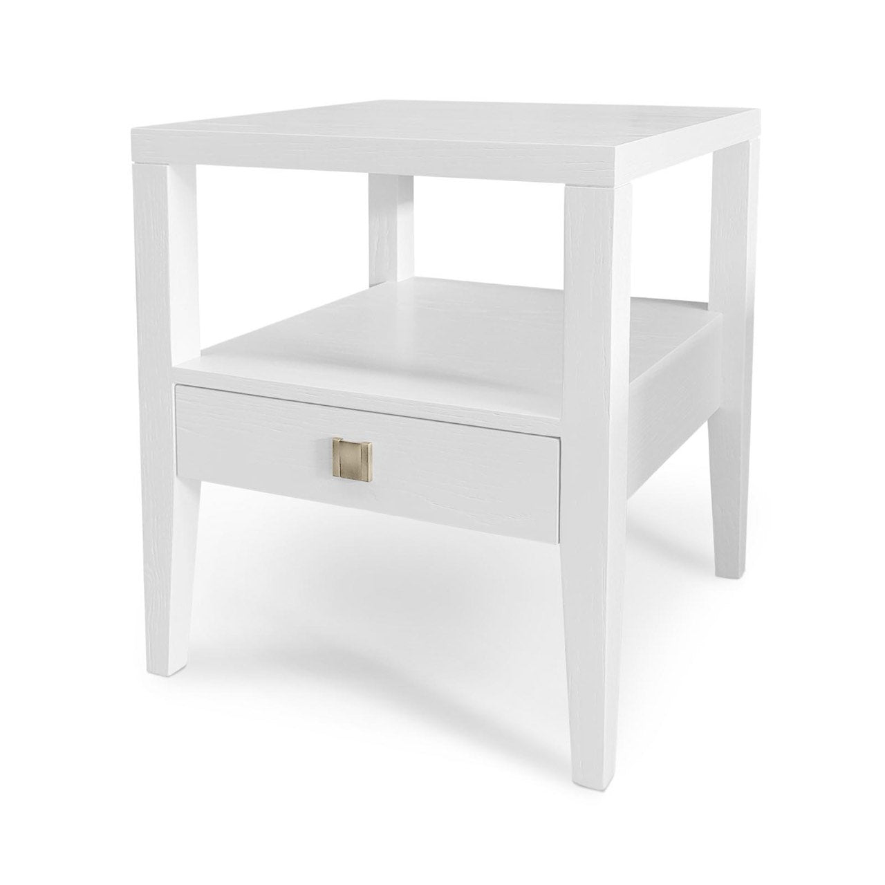 WHITE & GOLD 1-DRAWER ACCENT TABLE