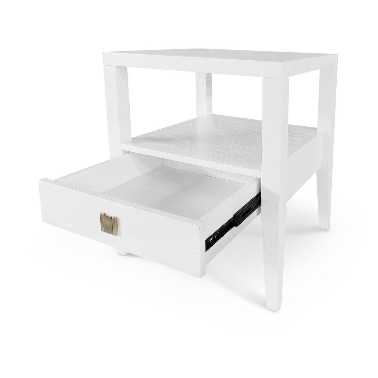 WHITE & GOLD 1-DRAWER ACCENT TABLE