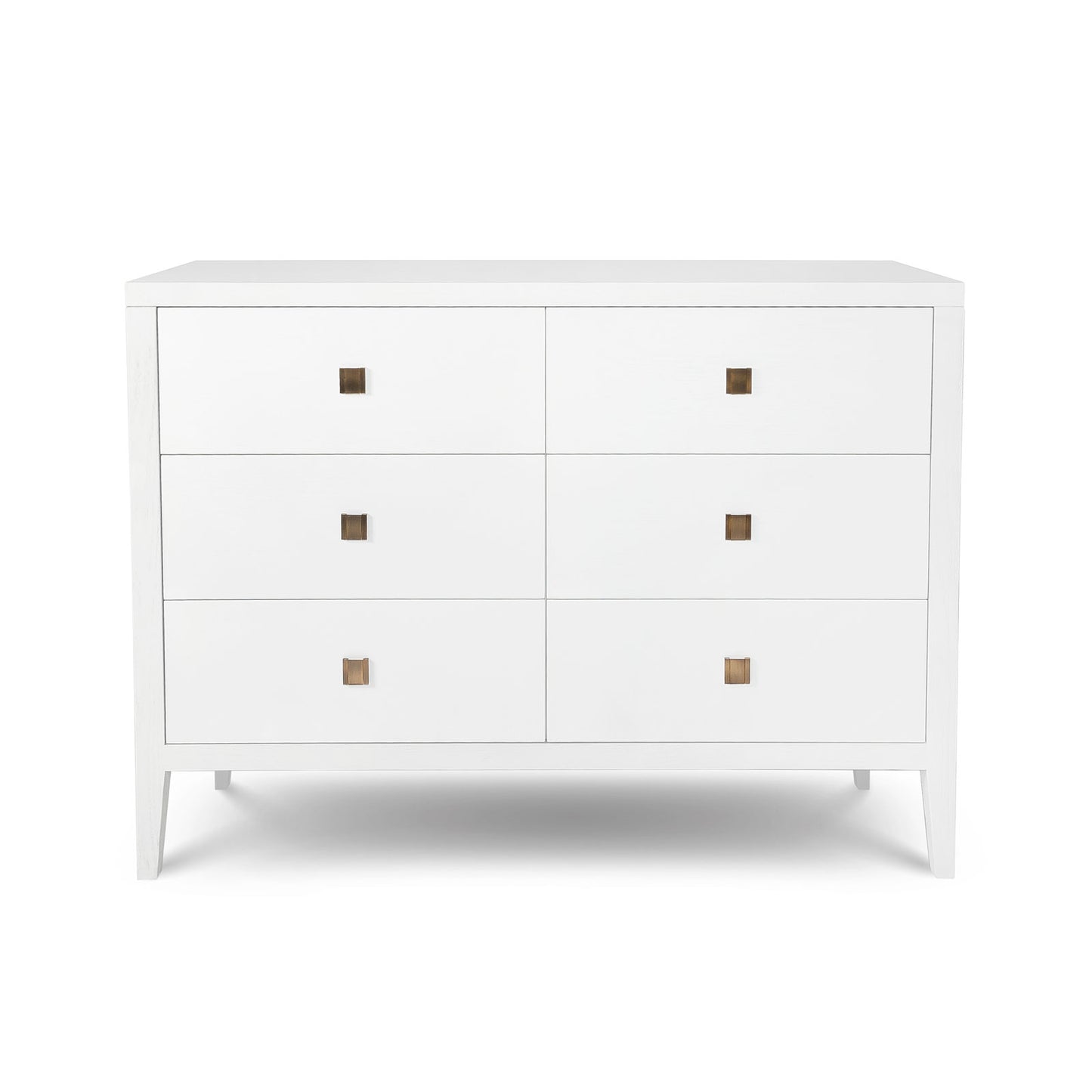 WHITE & GOLD 6-DRAWER ACCENT TABLE