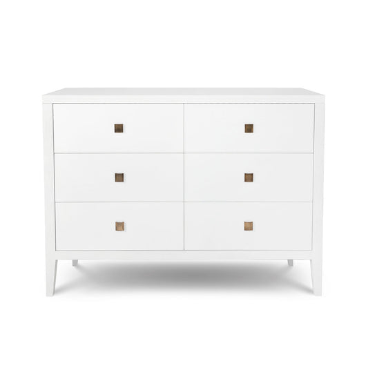 WHITE & GOLD 6-DRAWER ACCENT TABLE