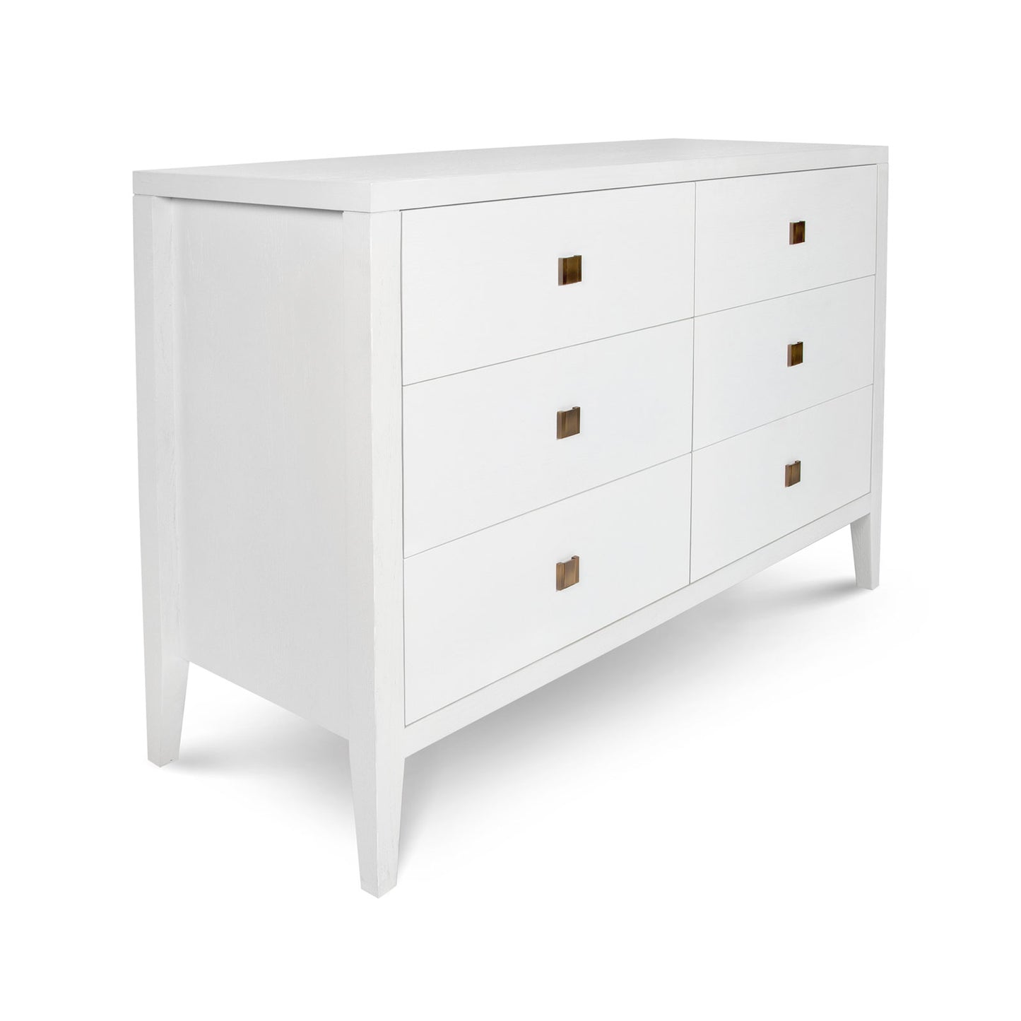 WHITE & GOLD 6-DRAWER ACCENT TABLE