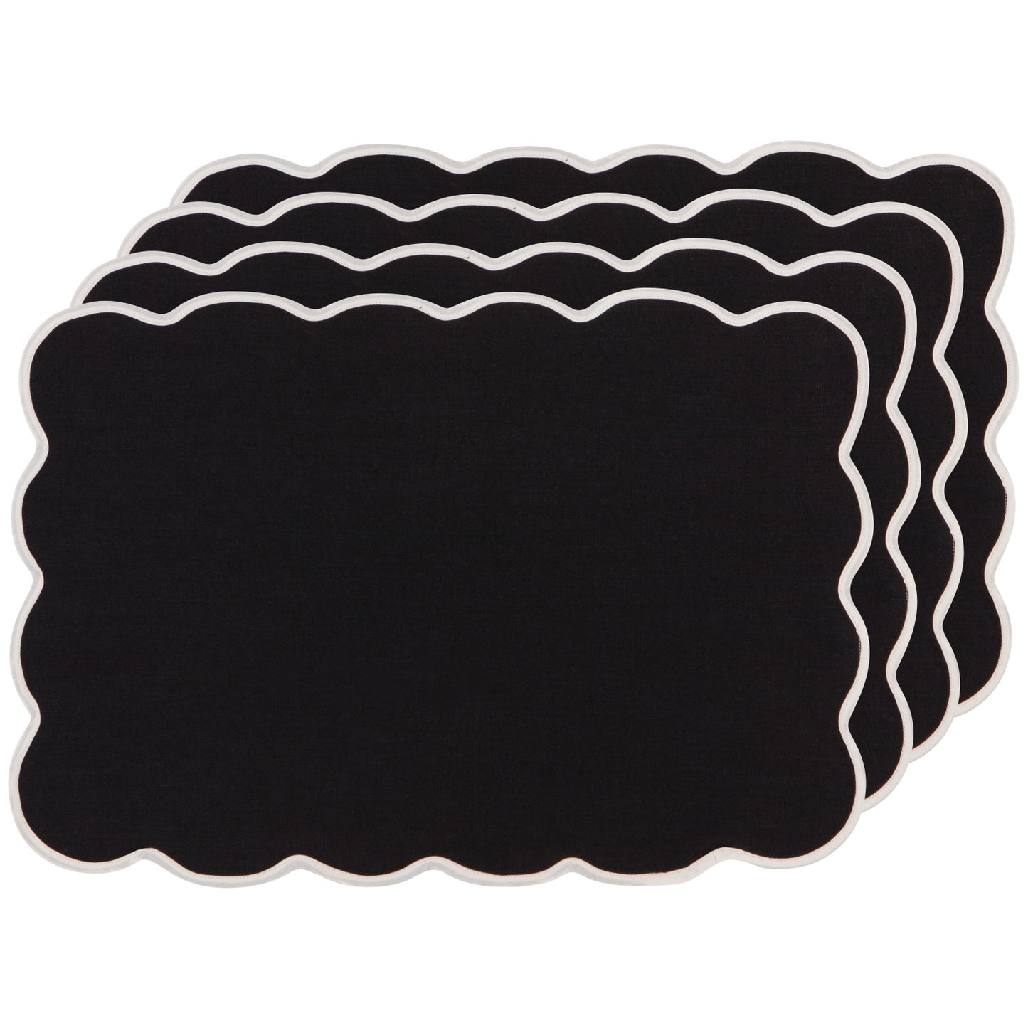 BLACK FLORENCE PLACEMAT S/4
