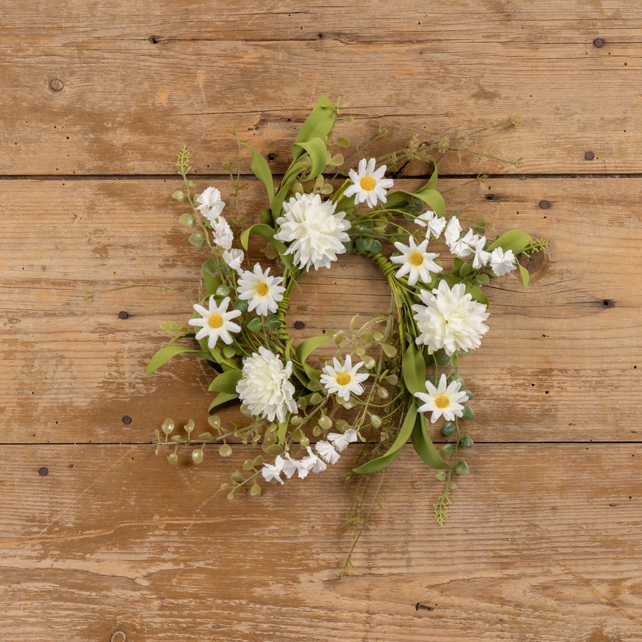 WHITE WILDFLOWER CANDLE RING