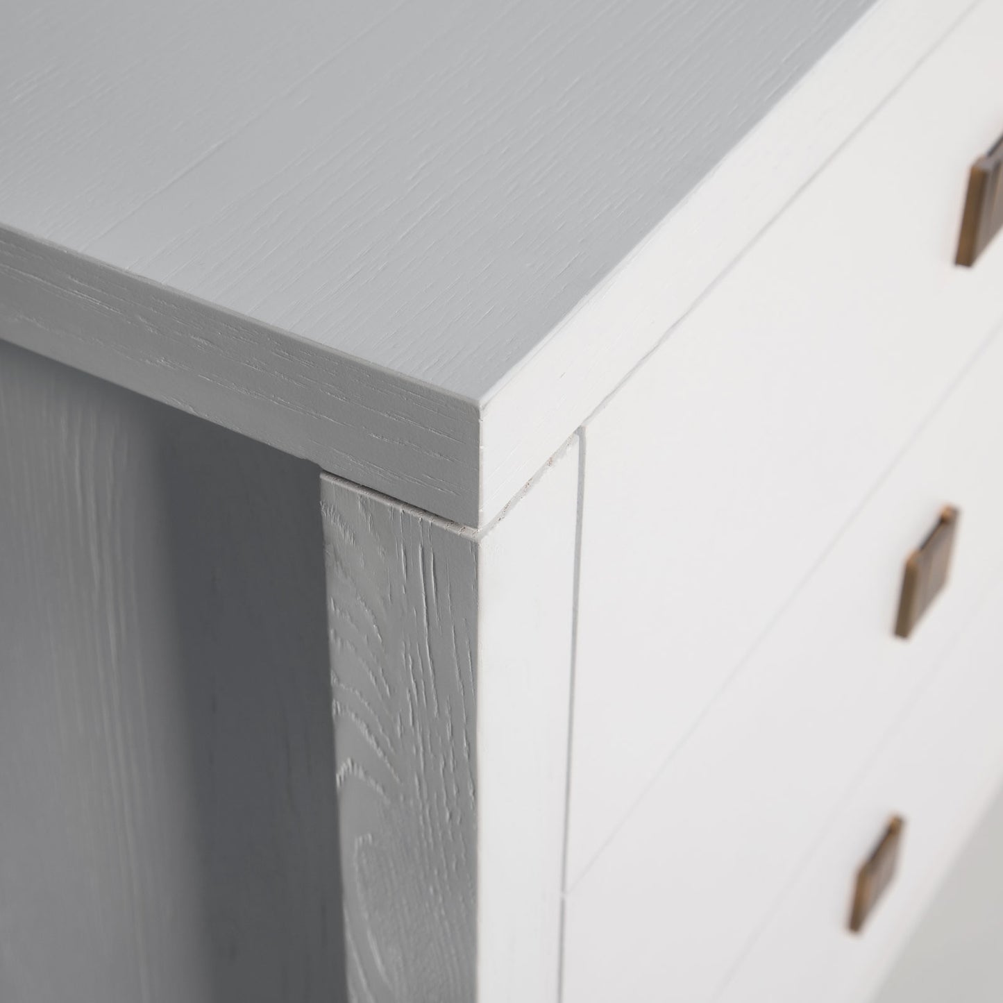 WHITE & GOLD 3-DRAWER ACCENT TABLE