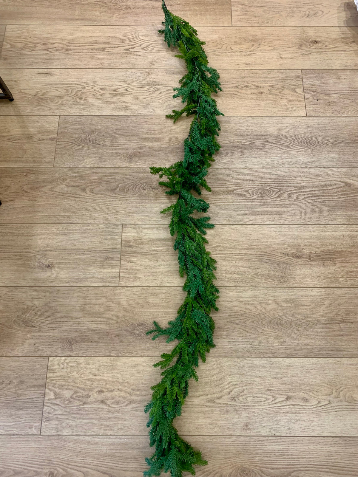 REAL TOUCH NORFOLK SPRUCE GARLAND 6'