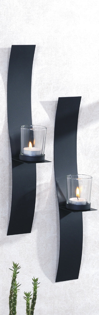 BLACK WALL SCONCE S/2