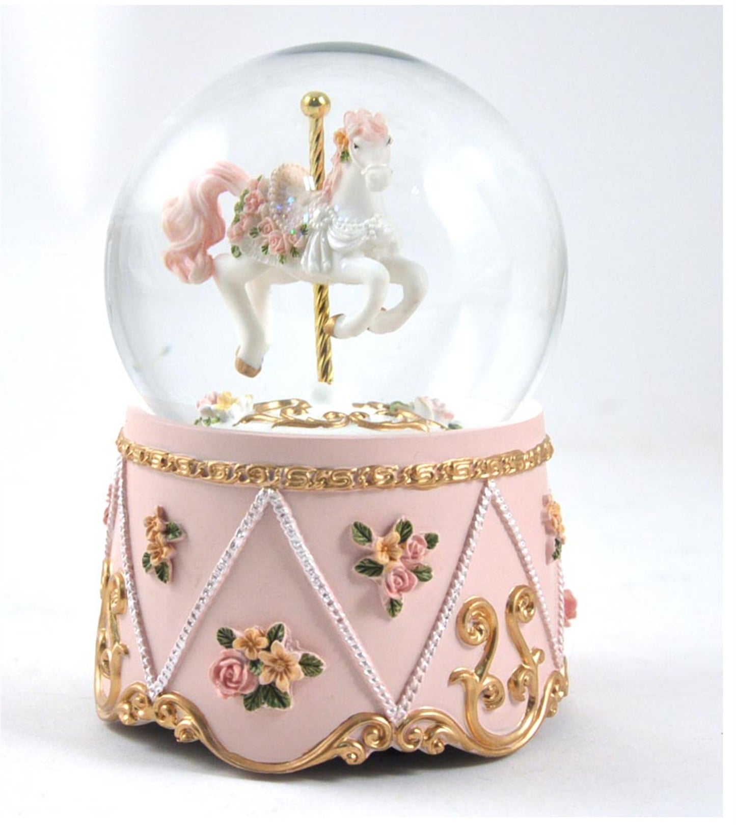 MUSICAL CAROUSEL HORSE WATER GLOBE