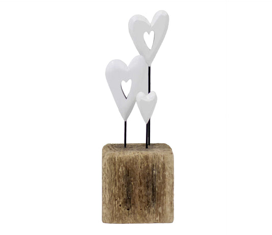WOOD BLOCK W/ HEARTS