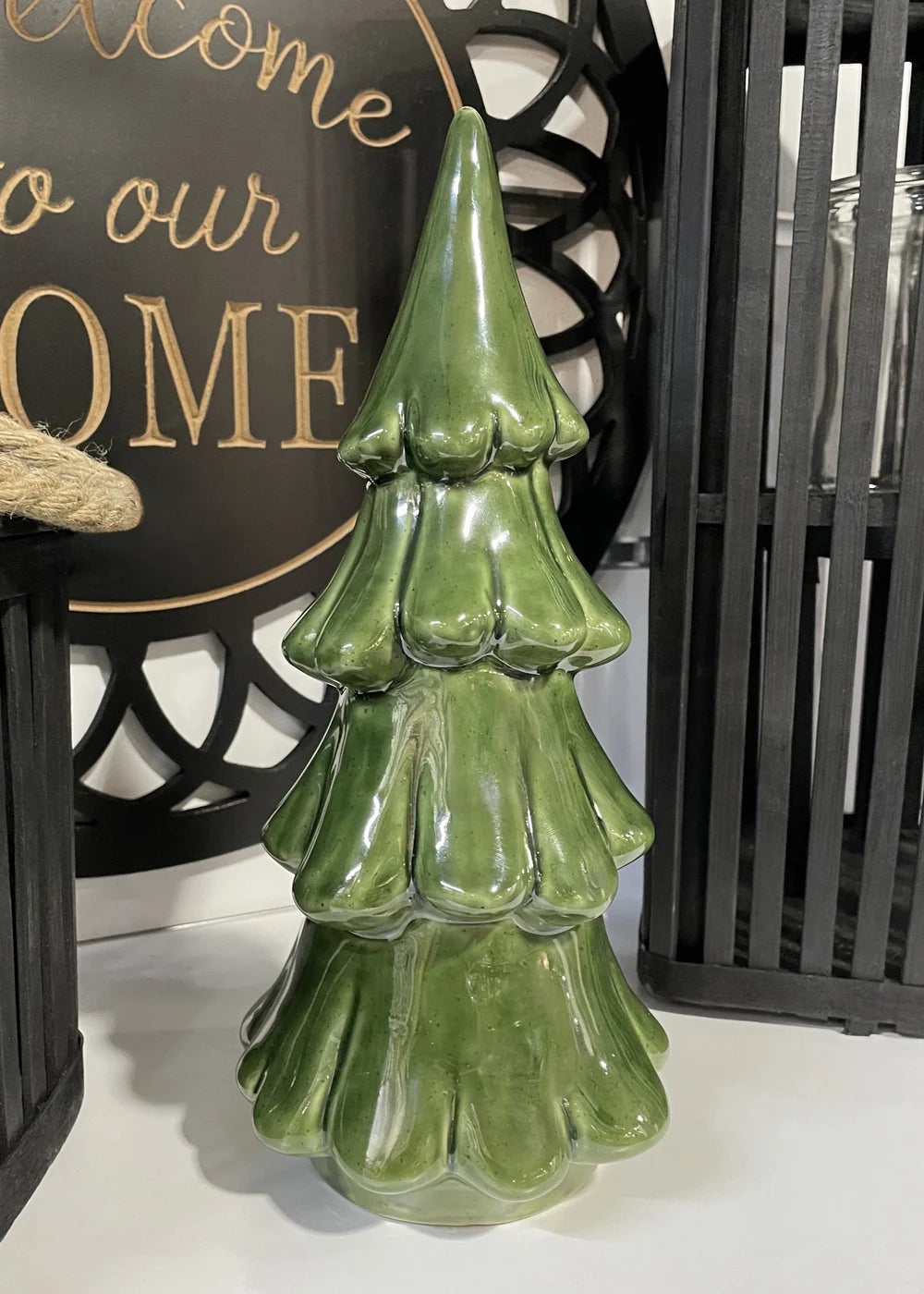 GREEN CERAMIC CHRISTMAS TREE