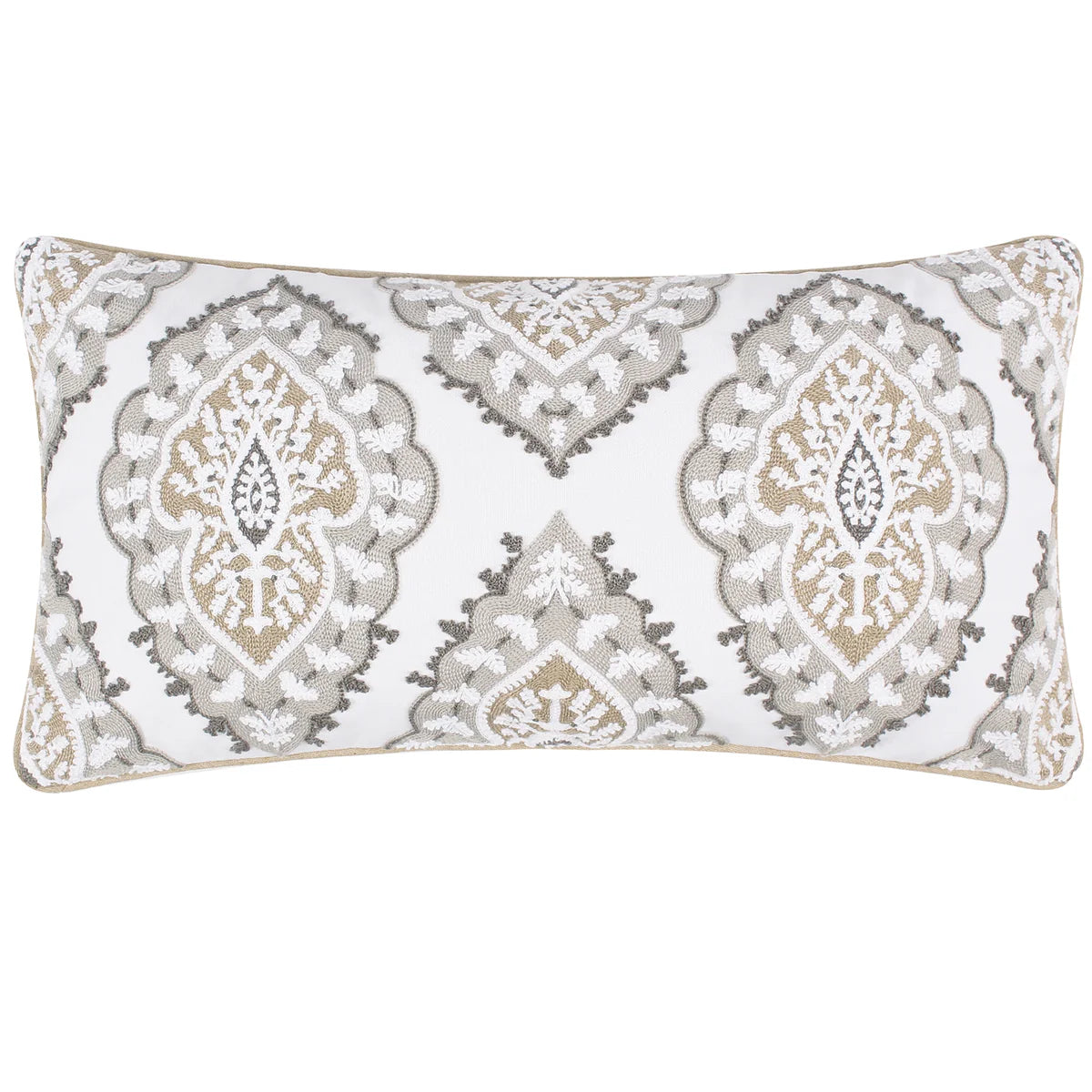 MIA EMBROIDERED LUMBAR PILLOW