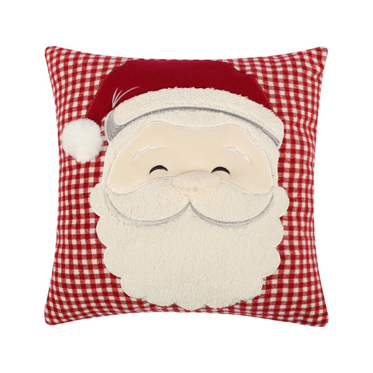 PEPPERMINT PLAID SANTA PILLOW