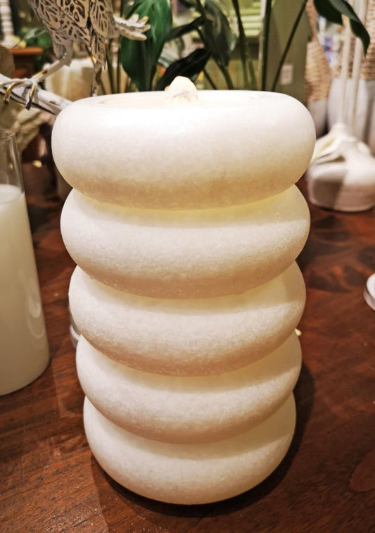 WHITE SPIRAL ROCK LED WATER CANDLE