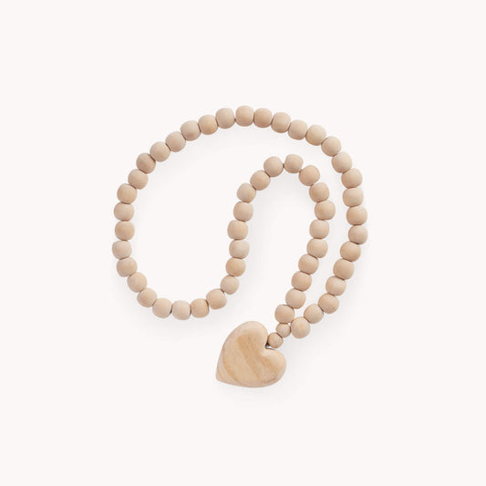 BEADED HEART TASSEL