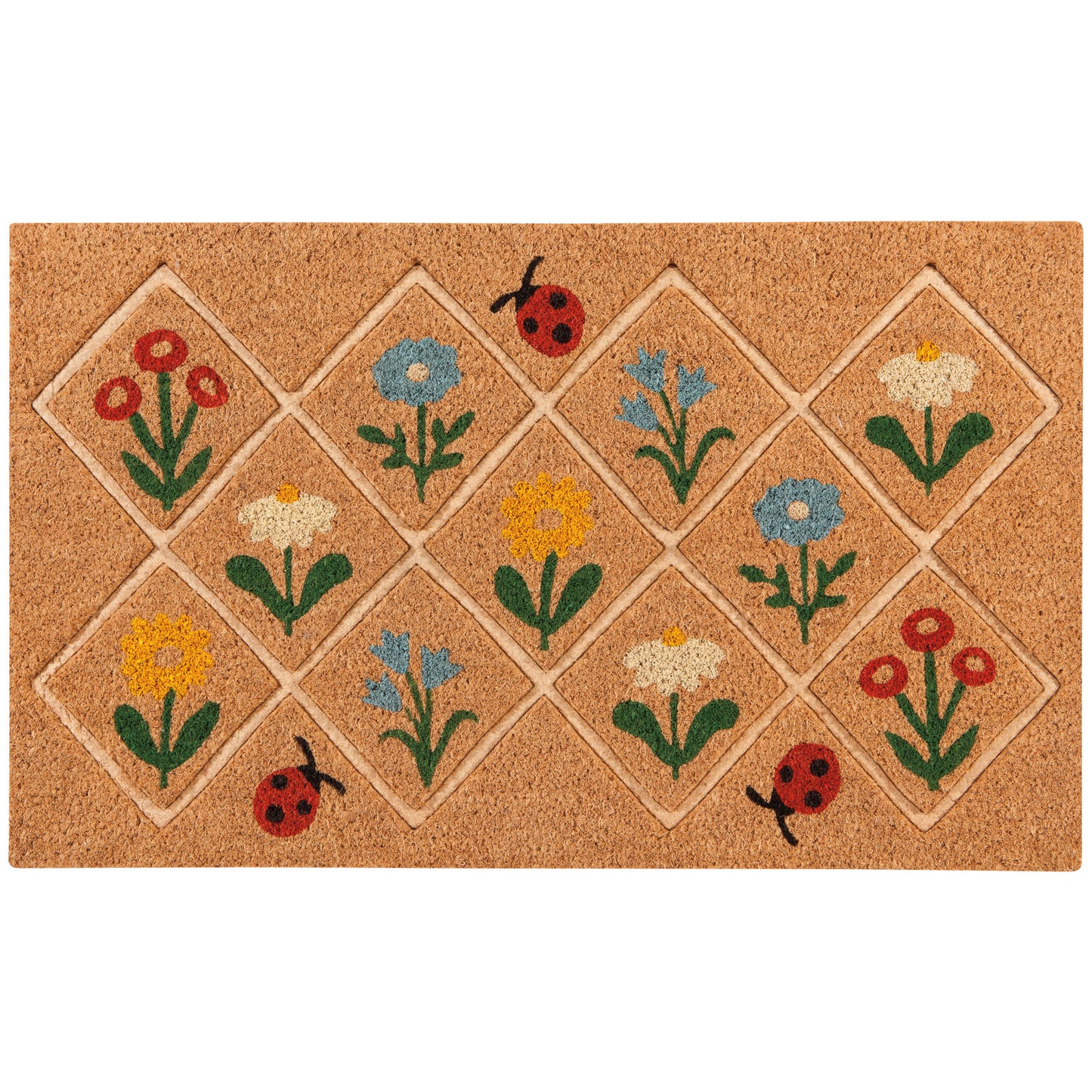 LADYBUGS & FLOWERS COIR MAT