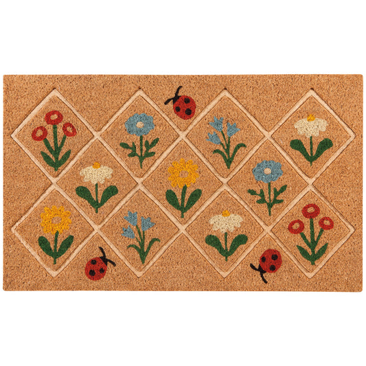 LADYBUGS & FLOWERS COIR MAT