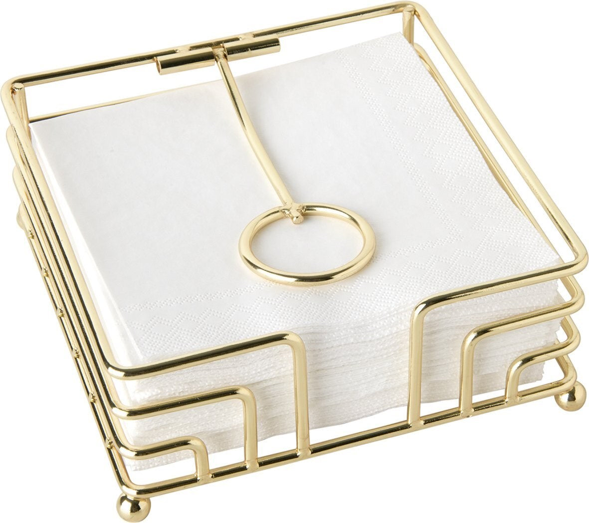 GOLD METAL COCKTAIL NAPKIN HOLDER