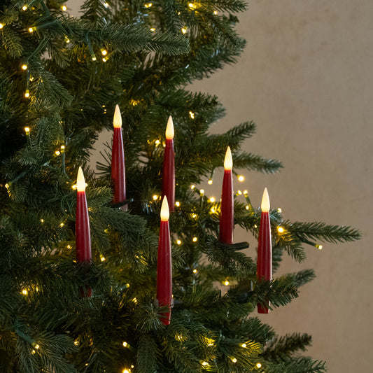 RED CLIP ON LED CANDLES S/6