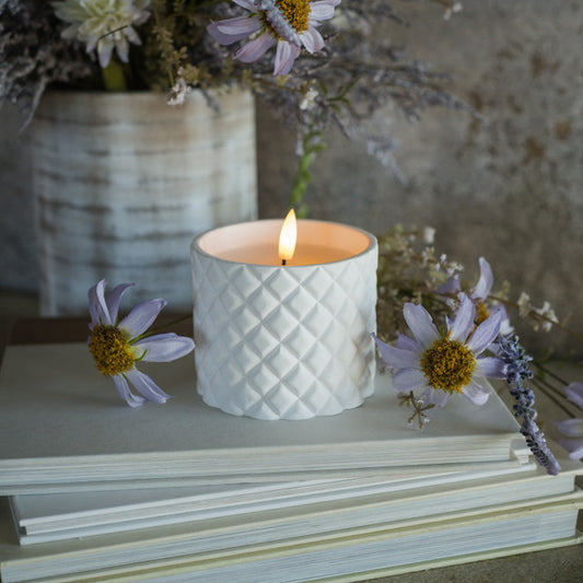 3.25" WHITE CEMENT LED CANDLE