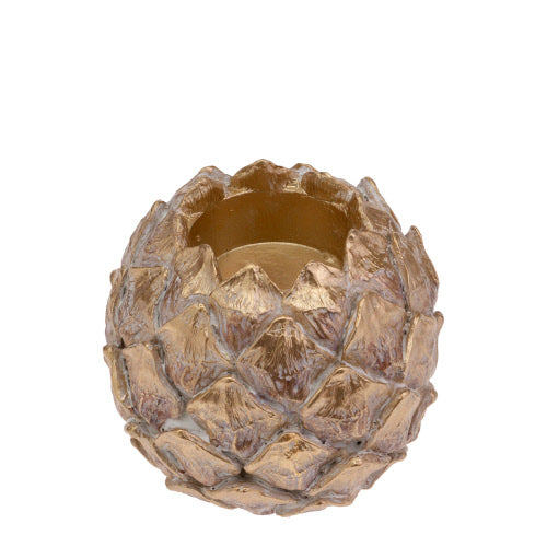 GOLD WASH PINECONE TEALIGHT HOLDER