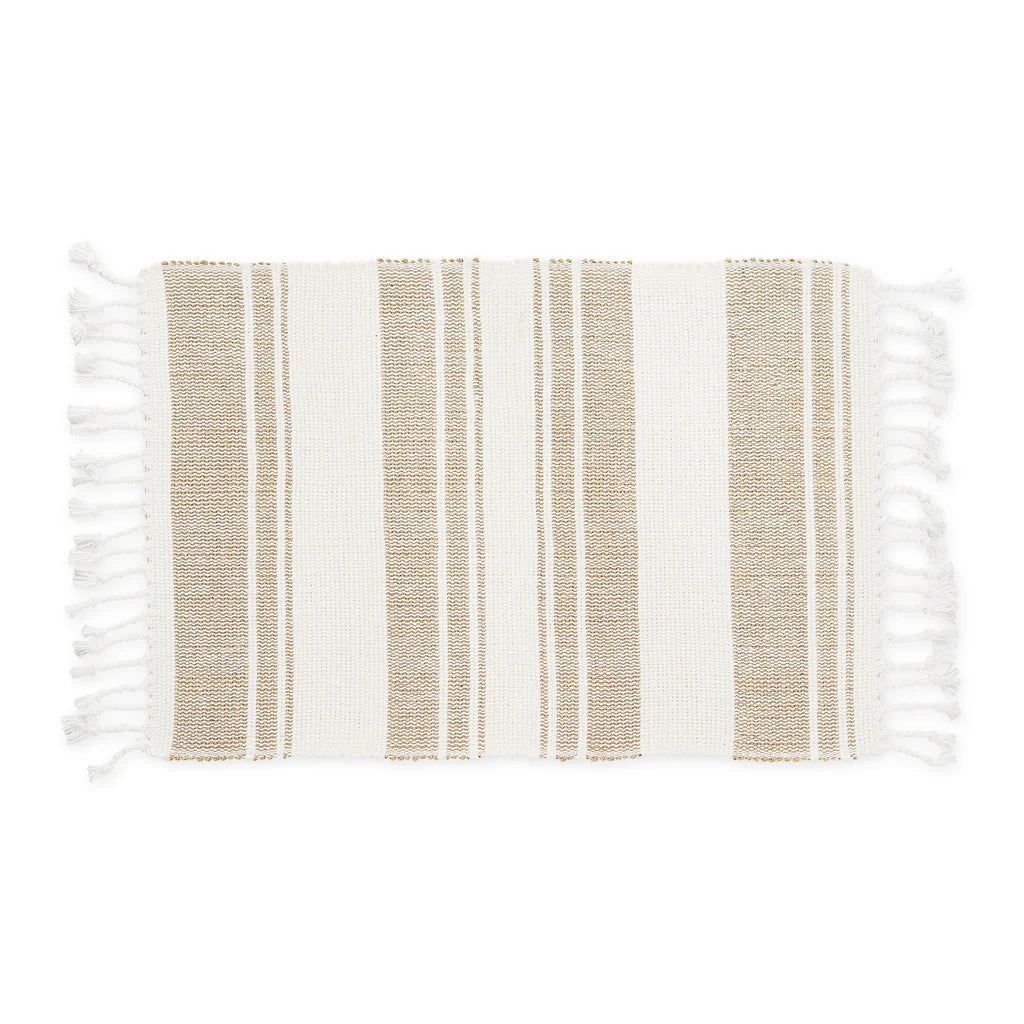 BEIGE AND WHITE STRIPE PLACEMAT