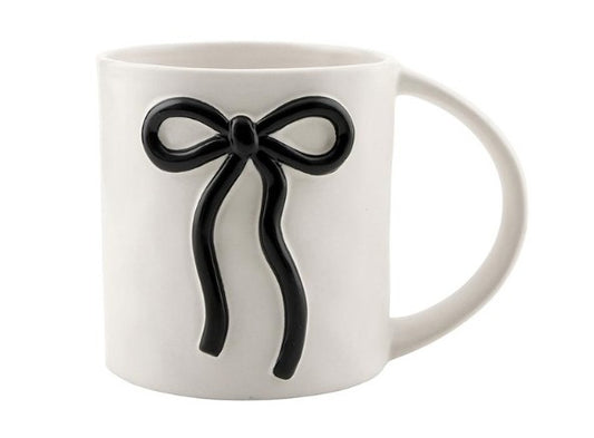 BLACK BOW CERAMIC MUG