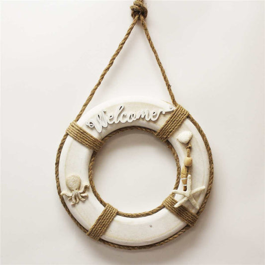 WOODEN WELCOME LIFEBUOY