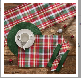 SLEIGH BELL PLAID PLACEMATS