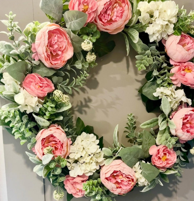 PINK PEONY & EUCALYPTUS WREATH