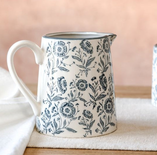 BLUE PRIMROSE CERAMIC PITCHER