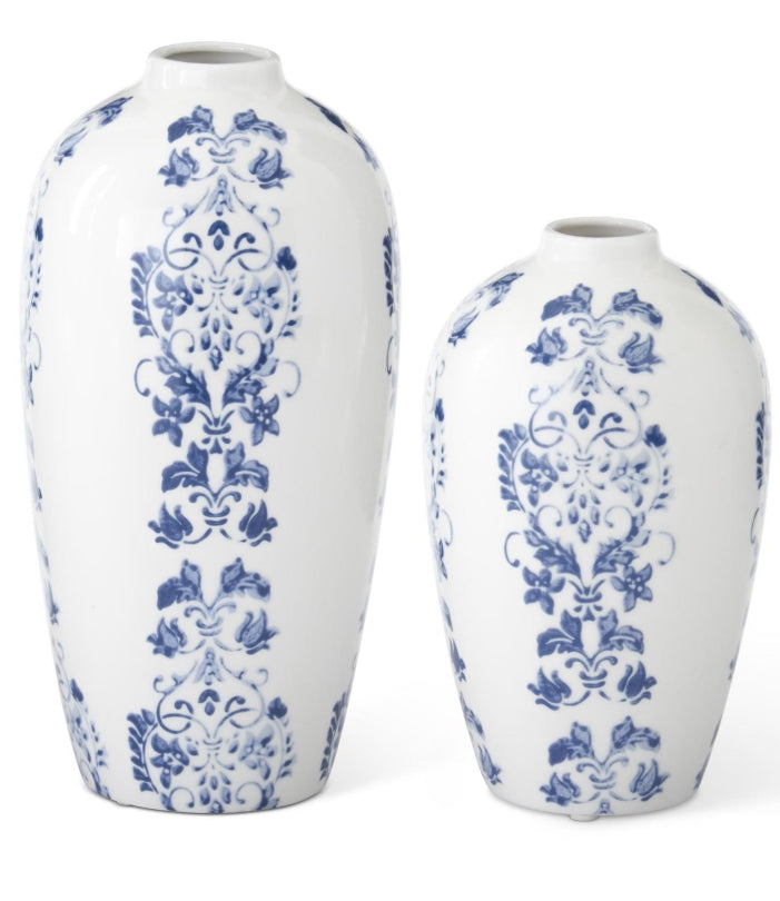 BLUE & WHITE CERAMIC VASES