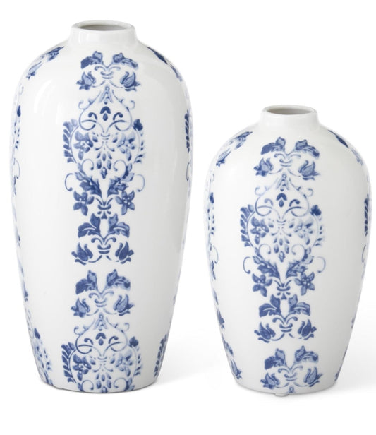 BLUE & WHITE CERAMIC VASES