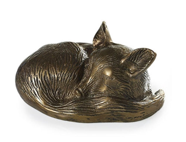 GOLD SLEEPY FOX FIGURINE