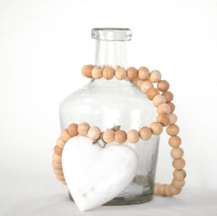 MARBLE HEART W/ BEADS
