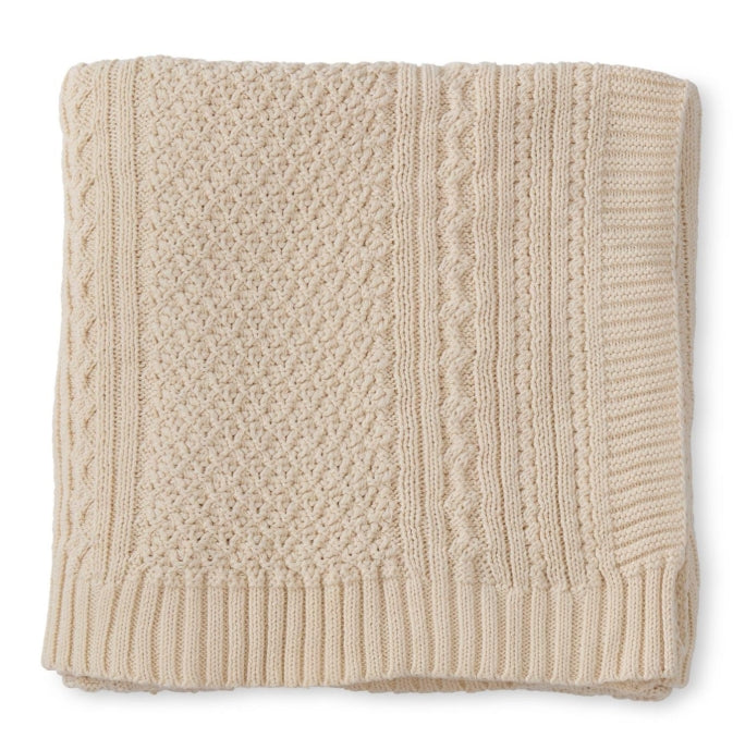 NATURAL CREAM CABLE KNIT THROW